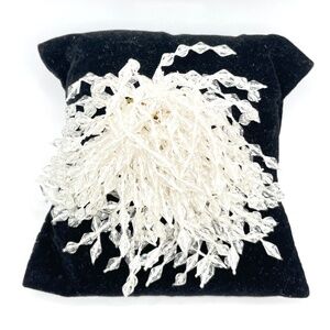 Vintage White Lucite Waterfall Fireworks Pin Brooch